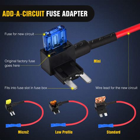 Nilight Pack V Car Add A Circuit Fuse Tap Standard Mini Micro And