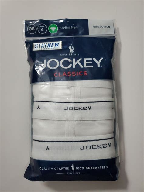 Jockey 4 Pack Men S Classic Collection Full Rise Briefs White 36 Brand New Ebay