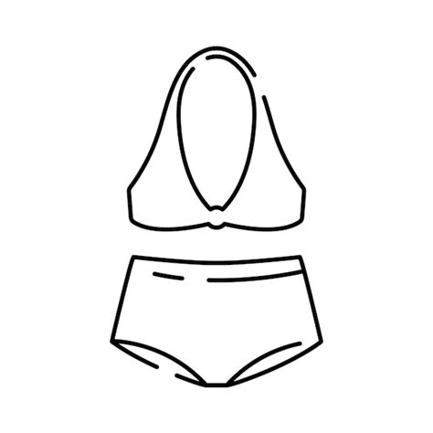 Badebekleidung Damenbekleidung Kollektion Abzeichen Vektor Glamour Strandanzug Damen Bikini