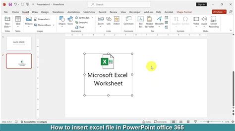 How To Insert Excel File In Powerpoint Office 365 Youtube