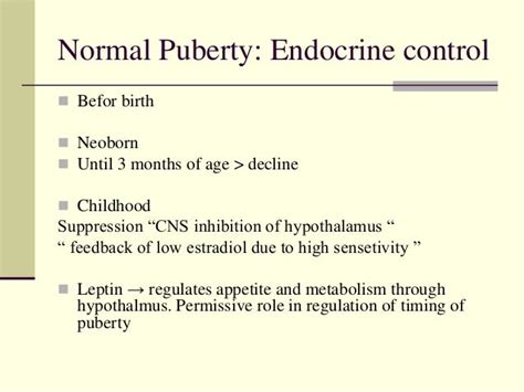 puberty - hormonal and physiological changes