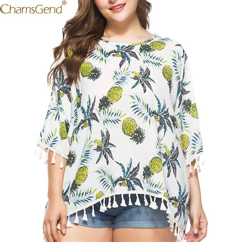 Pinted Beach Blouse Women Summer Womens Tops And Blouses 5xl Polyeste