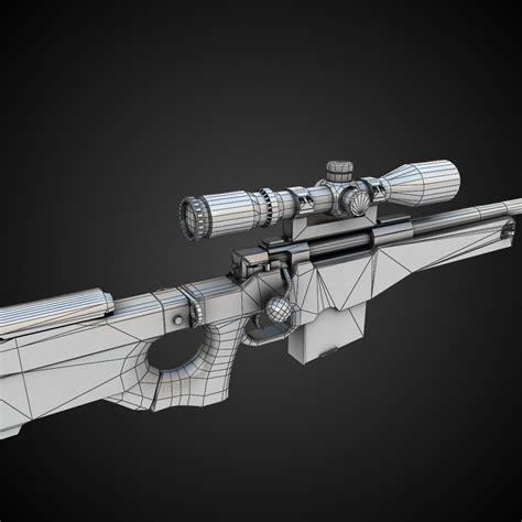 AWM Sniper rifle 3D Model Game ready .max .obj .fbx .lwo .lw .lws .ma ...