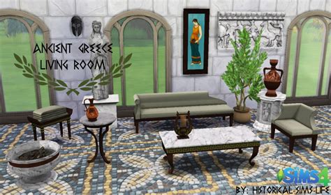 Ancient Greece Living Room Set For Sims 4 Living Room Sets Furniture