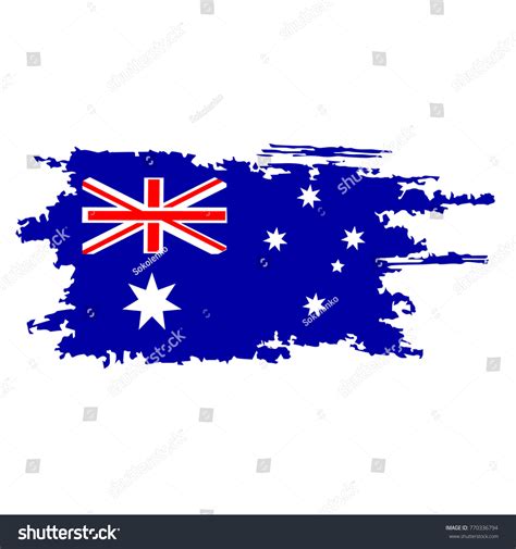 Australian Flag Painted Brush Hand Paints Stock Vector (Royalty Free ...