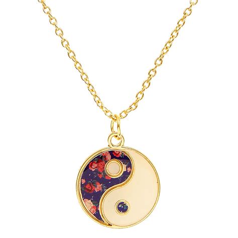 Floral Yin Yang Necklace Claires Us