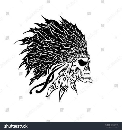 Skull Tribal Tattoo Stencils