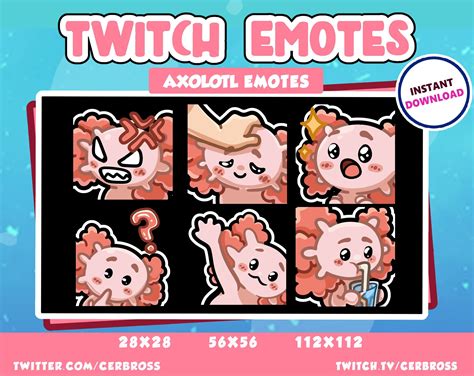 Axolotl Twitch Emotes