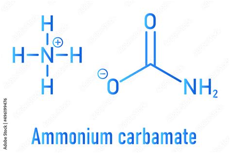 Ammonium carbamate, chemical structure. Skeletal formula. Stock Vector ...