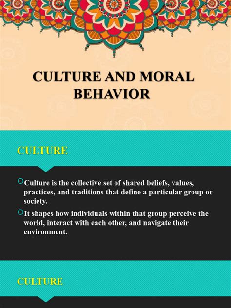 Culture and Moral Behavior | PDF | Morality | Social Psychology