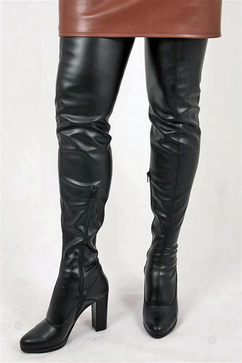 High Heel Overknee Stiefel Mit Blockabsatz Overknee Stiefel