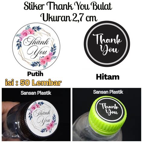 Jual Stiker Thank You Bulat 27 Cm Isi 50 Lembar Stiker Thank You Bulat Shopee Indonesia