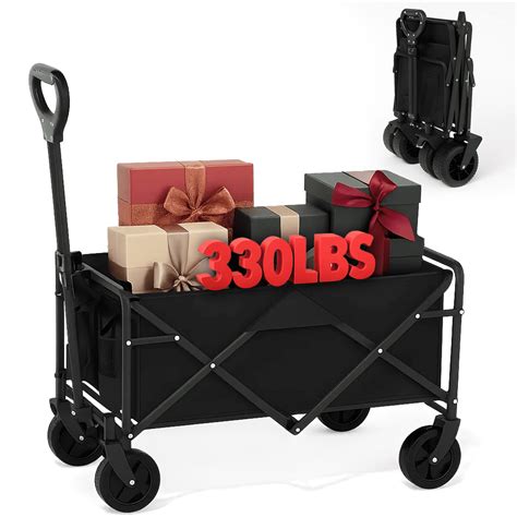 Foldable Wagons Carts, Large Capacity Beach Cart, Heavy Duty Portable