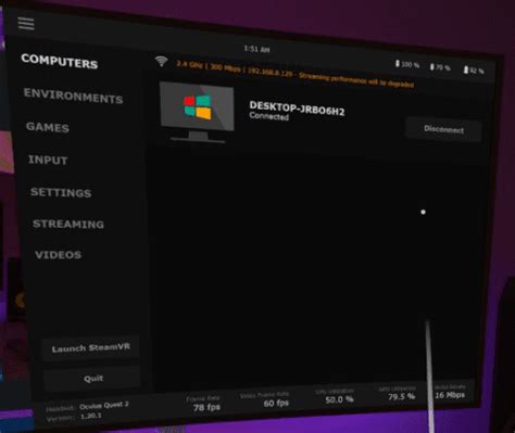 SteamVR Virtual Desktop Quest 2