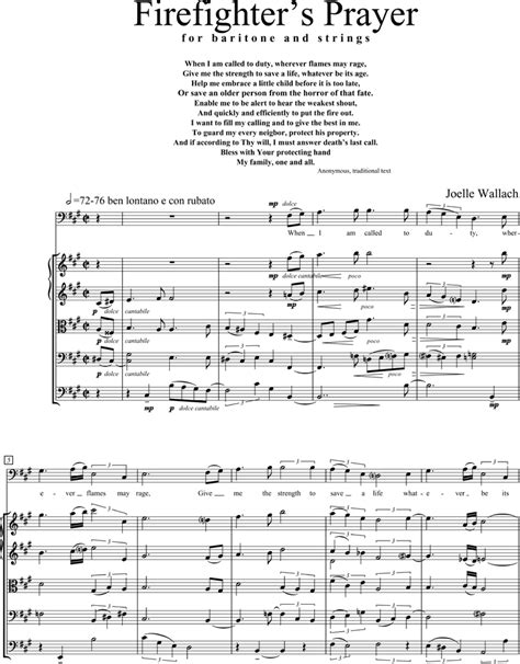 Firefighters’ Prayer | Joelle Wallach, Composer