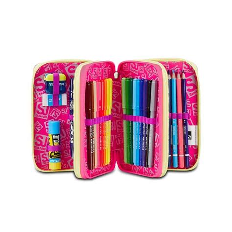 Astuccio Scuola Zip Seven Unicorn Led Tre Piani Triplo Scomparto Girl