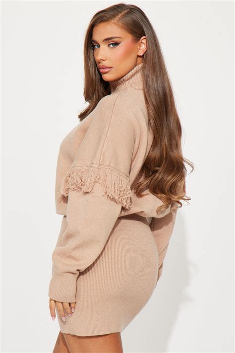 Isla Sweater Mini Dress Taupe Fashion Nova Dresses Fashion Nova