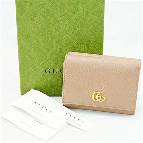 Gucci グッチ 三つ折り財布 プチマーモント 474746 ベージュ Bランク 中古 Nr0408036 Nr0408036