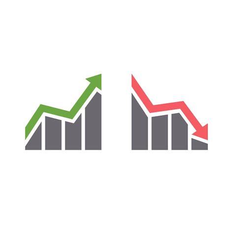 Premium Vector Growing Graph Icon Graph Down Reduce Progress