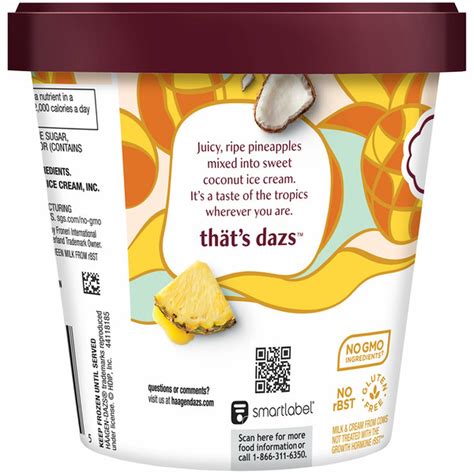 Haagen Dazs Pineapple Coconut Ice Cream 14 Fl Oz Delivery Or Pickup