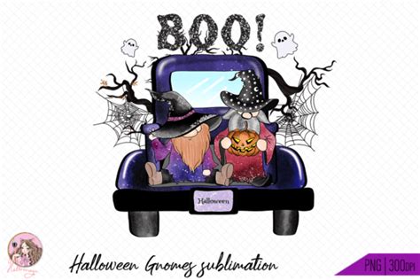 Halloween Truck Gnome Sublimation Graphic By Hello Magic Creative Fabrica