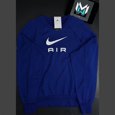 Nike Air French Terry Crew Neck Sweatshirt Blue Mens Size Medium