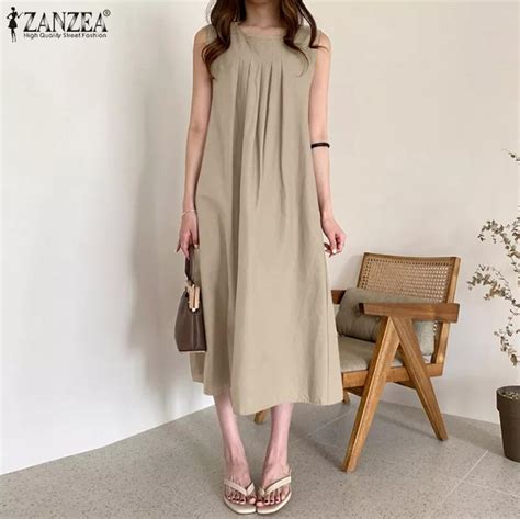 Korean Nude Sandy Light Brown Pleated Maxi Dress Work OL Flare Women S Fashion Dresses Sets