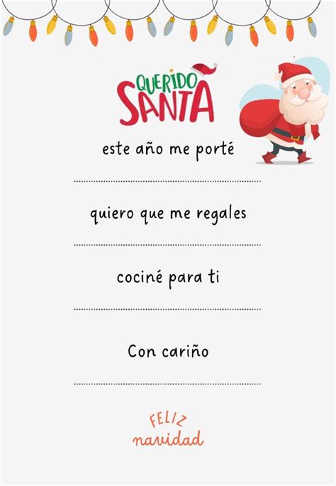 Modelos De Cartas A Santa Y Papa Noel Listas Para Imprimir