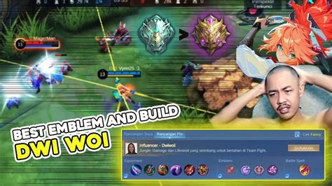 Best Build And Emblem Fanny Dwi Woi Musuh Auto Suren Mlbb Youtube