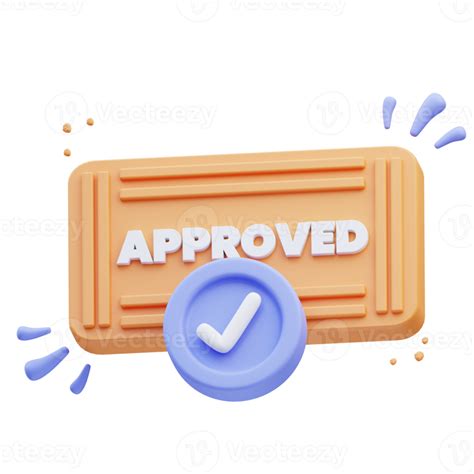 D Rendering Of Cute Icon Illustration Badge Approved Certificate