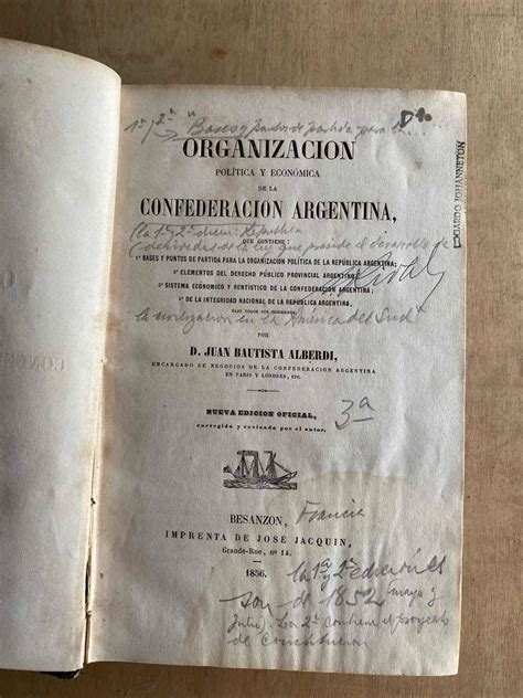 Organizacion Politica Y Economica De La Confederacion Argentina By