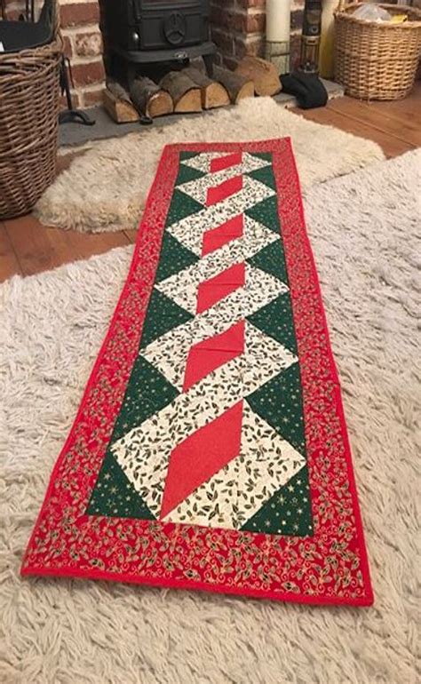 Twisted Pole Christmas Quilted Table Runner