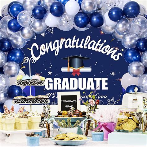 Navy Blue Graduation Banner Decorationpersonalized Graduation Banner