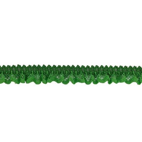 Grass Green Ruffled Stretch Lace Trimming 0 625 Green Mood