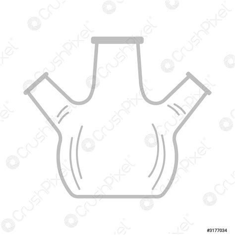 Icon Of Chemistry Round Bottom Flask With Triple Throat Stock Vector