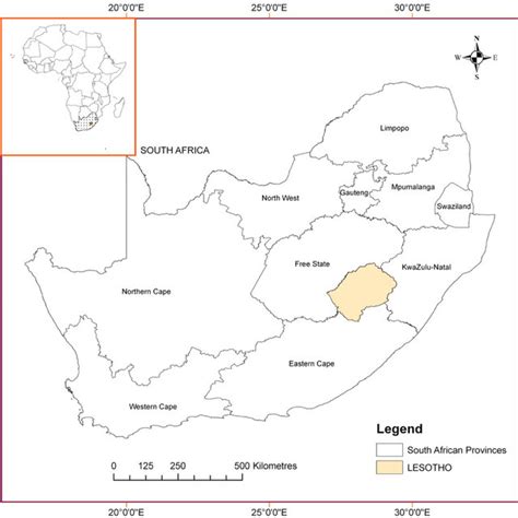 Location Of Lesotho A Country Surrounded By South Africa Download