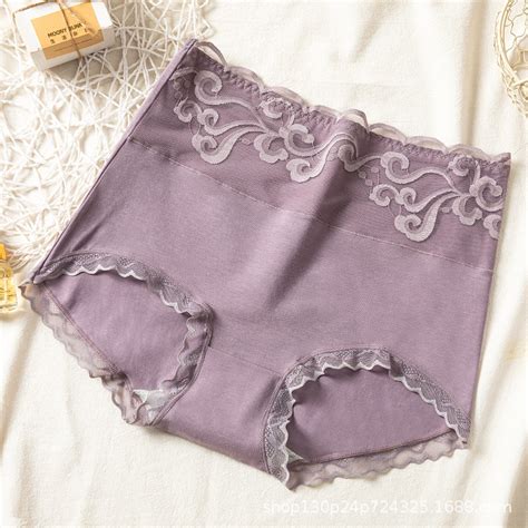 L XL High Waist Cotton Underwear Women Sexy Lingerie Lace Panties Plus Size Size Besar