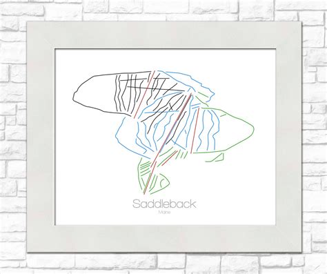 Saddleback Maine Map ME Ski Snowboard Trail Map Art Print | Etsy