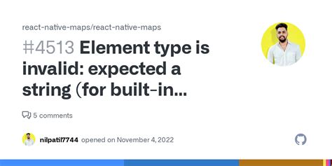 Element Type Is Invalid Expected A String For Built In Components Or