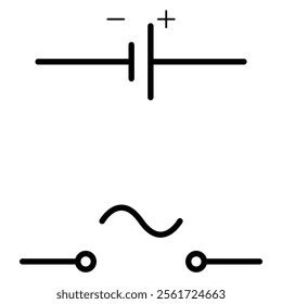 Schematic Designation Used Electrical Engineering Dc Stock Vector