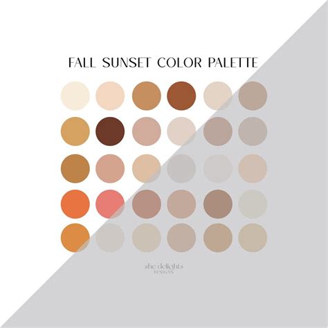 Fall Sunset Procreate Color Palette Swatches Etsy