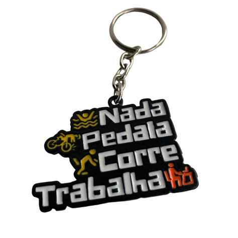 Chaveiro De Metal Triathlon Nada Pedala Corre Trabalha Tnhv Store