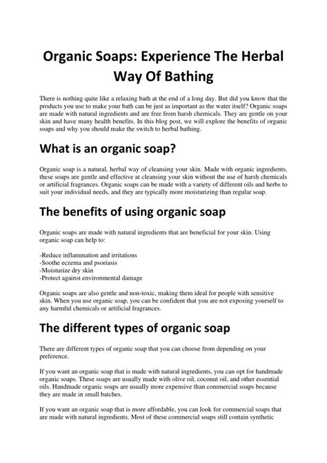 Ppt Organic Soaps Experience The Herbal Way Of Bathing Powerpoint