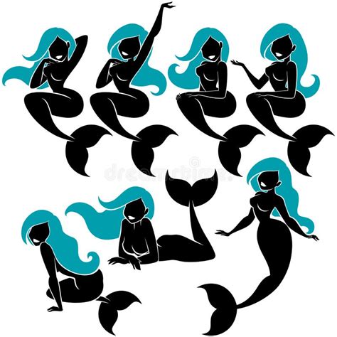 Mermaid Silhouette Stock Illustrations – 5,348 Mermaid Silhouette Stock ...