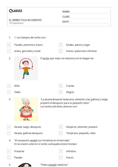 50 Verbos En Tiempo Pasado Hojas De Trabajo En Quizizz Gratis E
