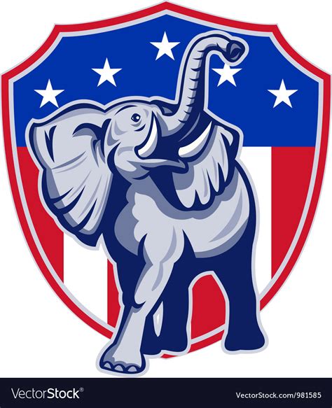 Republican elephant mascot usa flag Royalty Free Vector