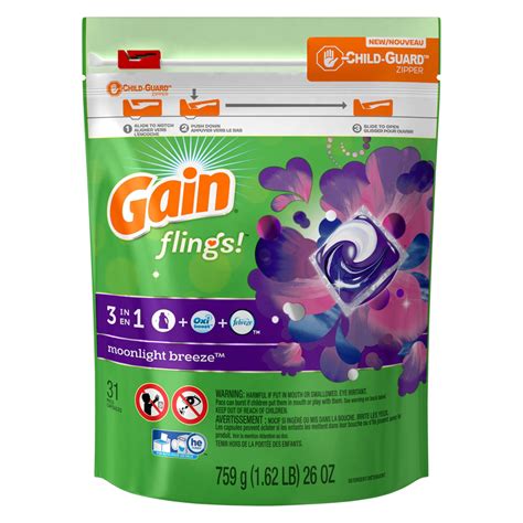 Gain Flings Moonlight Scented Breeze Laundry Detergent 16 Pods