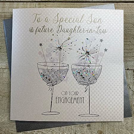 White Cotton Cards Handmade Engagement Card Son Future Daughter In