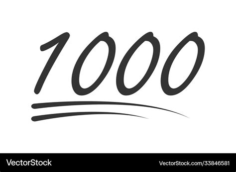 1000 - hundred number icon symbol isolated Vector Image