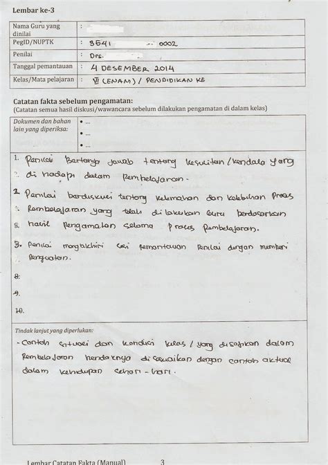 Contoh Pengisian Catatan Lembar Fakta Pkg Lembar 3 Tiga Gandri